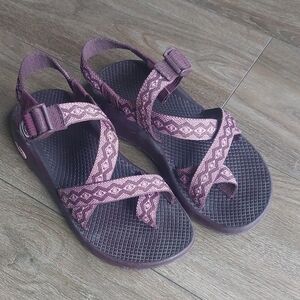 Chaco Maroon Geometric Sandals